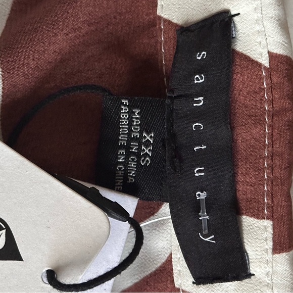 Sanctuary White and Brown Button Down Shirt with Notched Collar - Picture 8 of 9